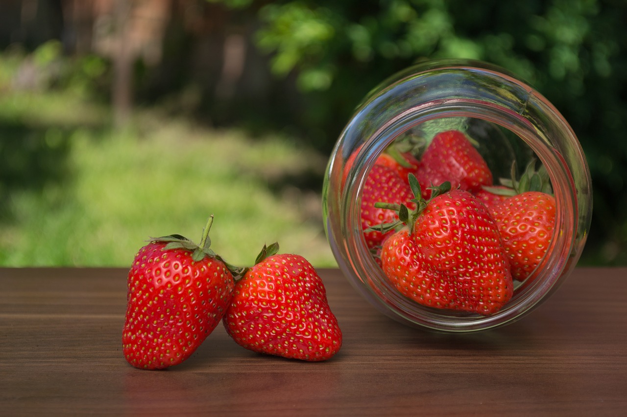 strawberry, strawberries, jar